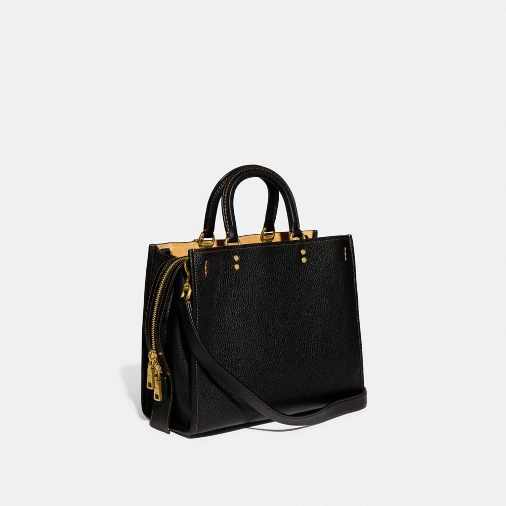 Black Women Coach Rogue In Regenerative Leather Pebble Leather Shoulder Bags | MY_CH80840