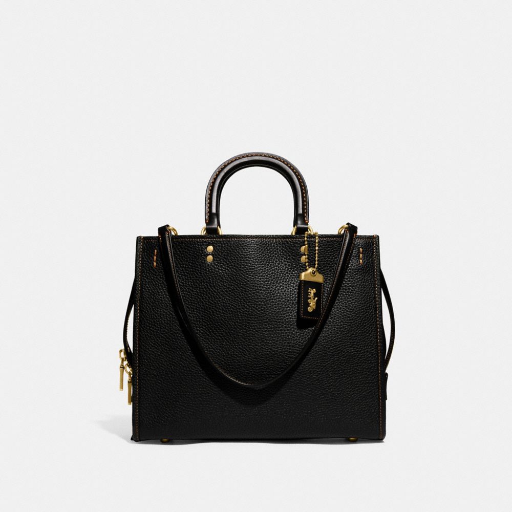 Black Women Coach Rogue In Regenerative Leather Pebble Leather Shoulder Bags | MY_CH80840