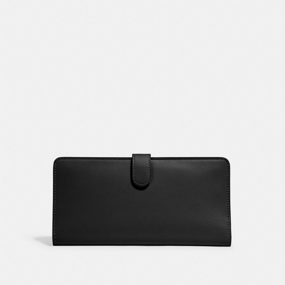 Black Women Coach Skinny Refined Calf Leather Large Wallets | MY_CH36686