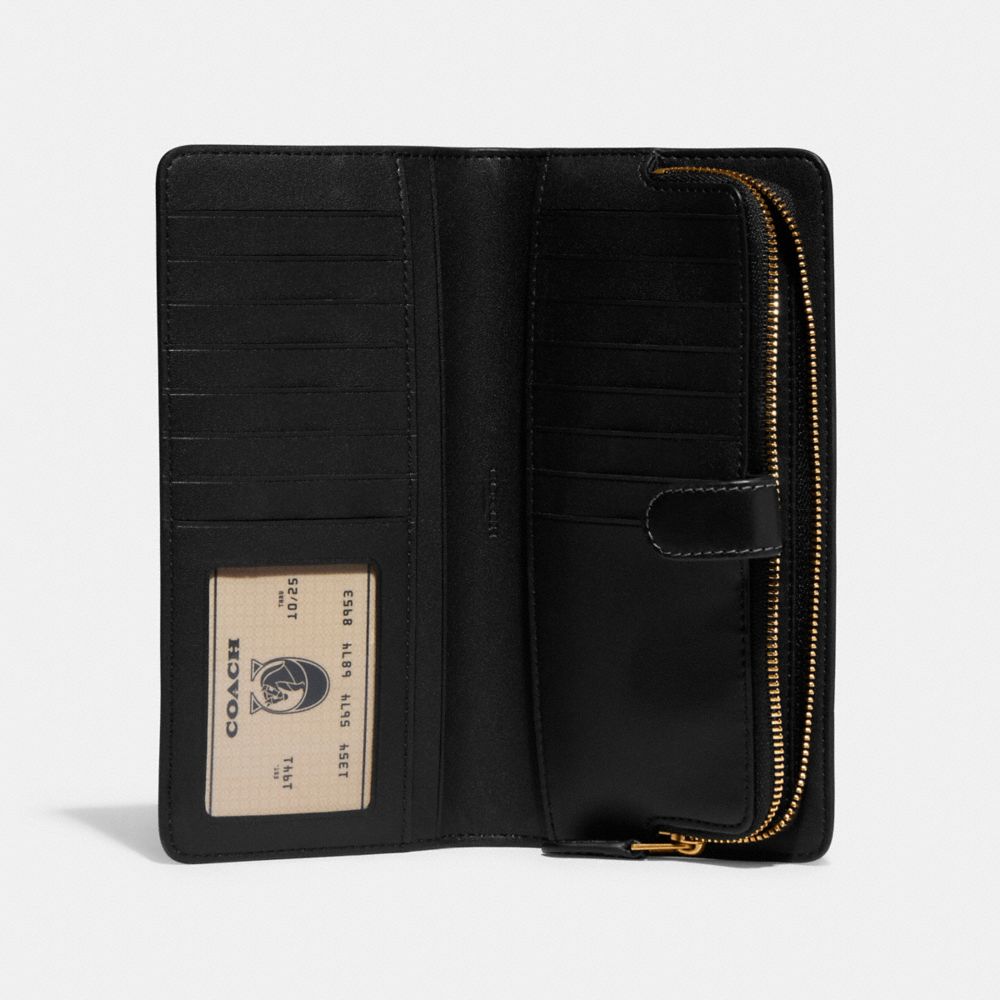 Black Women Coach Skinny Refined Calf Leather Large Wallets | MY_CH36686