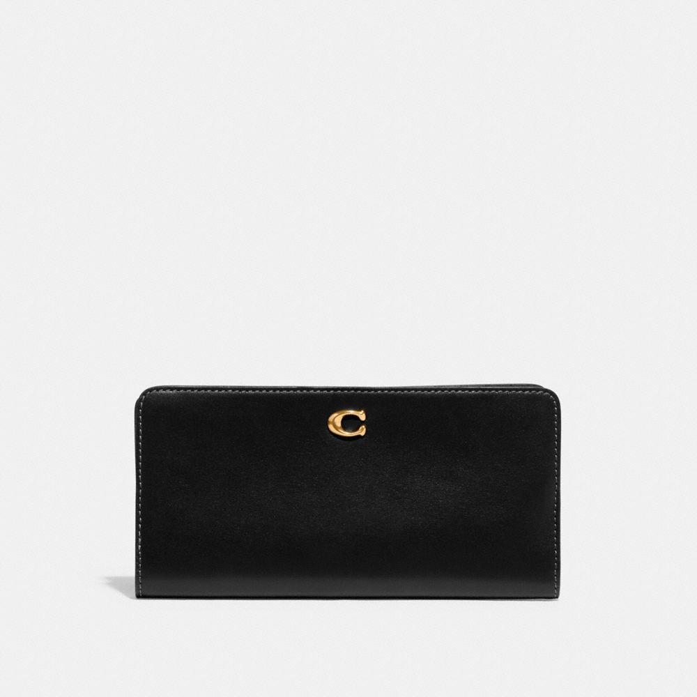 Black Women Coach Skinny Refined Calf Leather Large Wallets | MY_CH36686