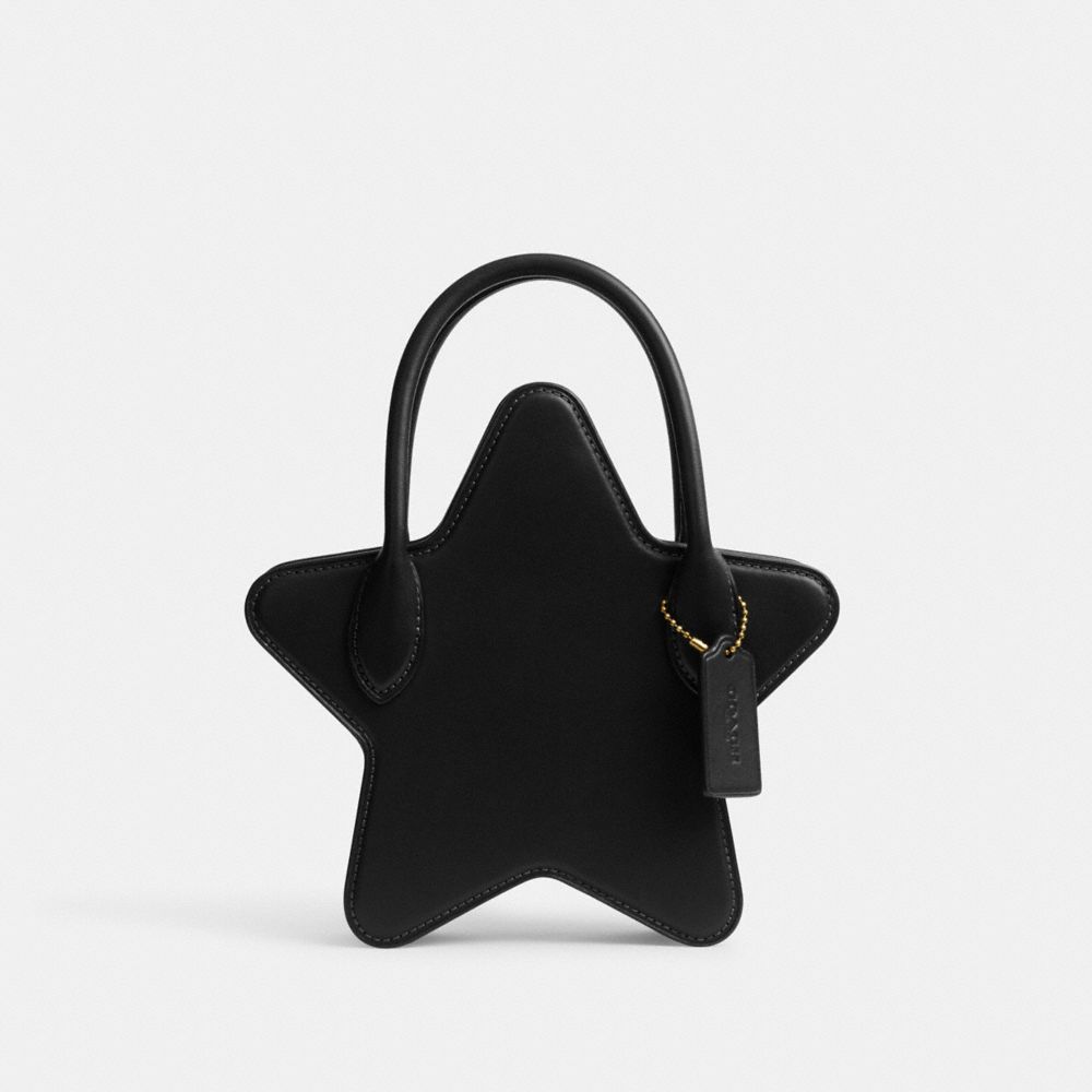 Black Women Coach Star In Regenerative Leather Brass Crossbody Bags | MY_CH58511