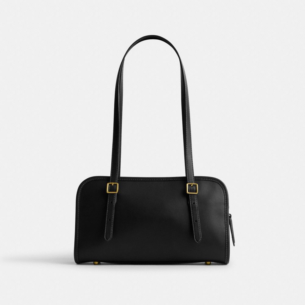 Black Women Coach Swing Zip Brass Shoulder Bags | MY_CH66696