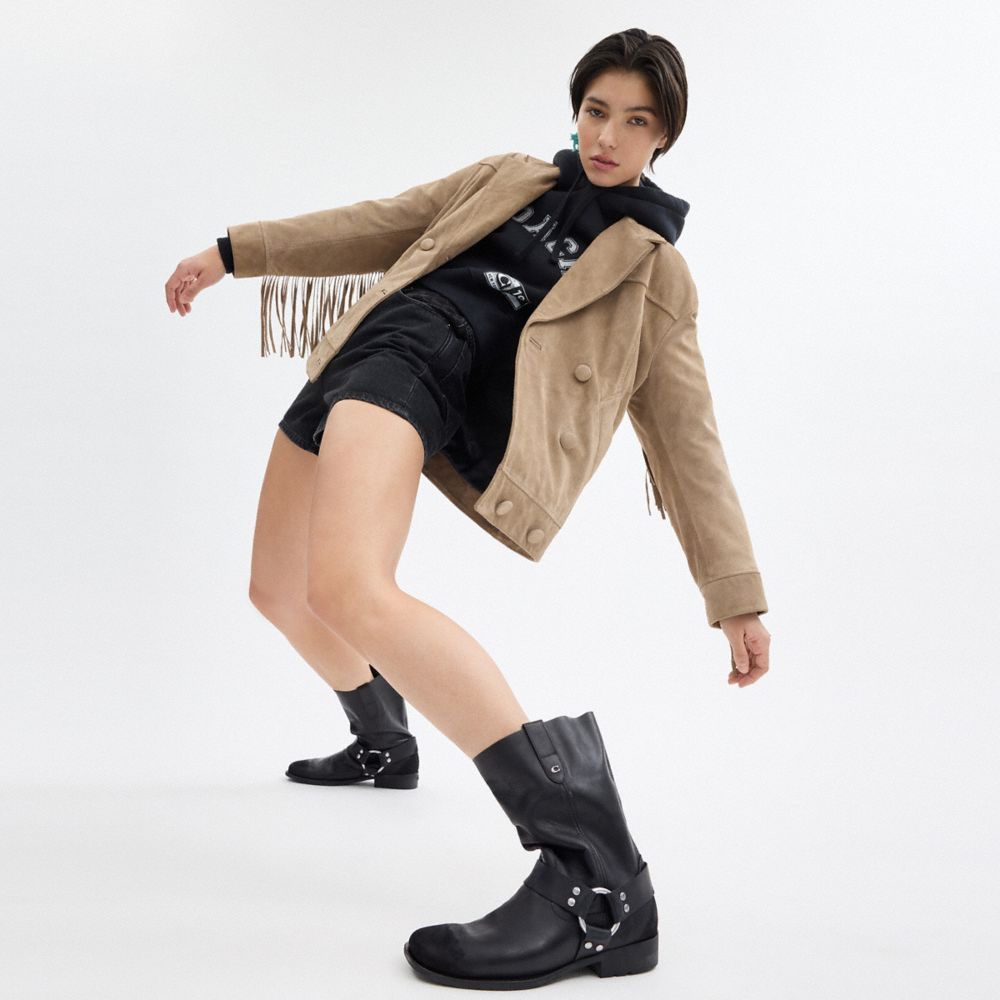 Black Women Coach Tara Biker Boots | MY_CH10130