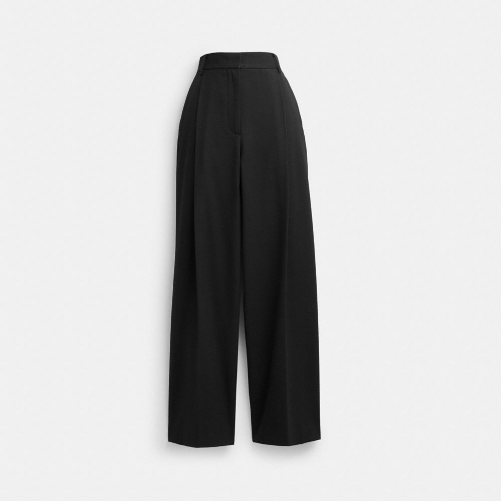 Black Women Coach Wide Leg Trousers | MY_CH72259