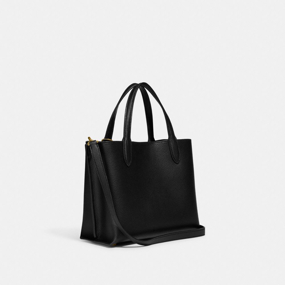 Black Women Coach Willow 24 Polished Pebble Leather Tote Bag | MY_CH84206