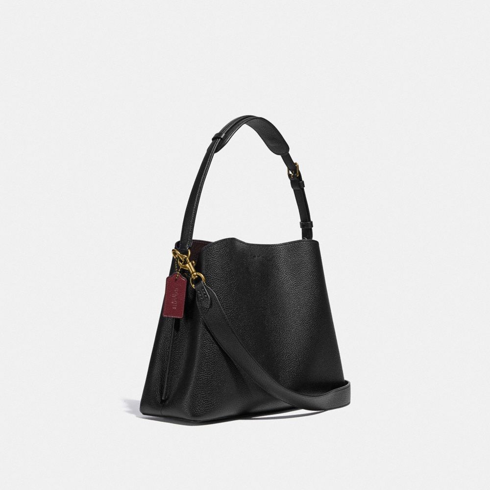 Black Women Coach Willow Pebble Leather Shoulder Bags | MY_CH46152