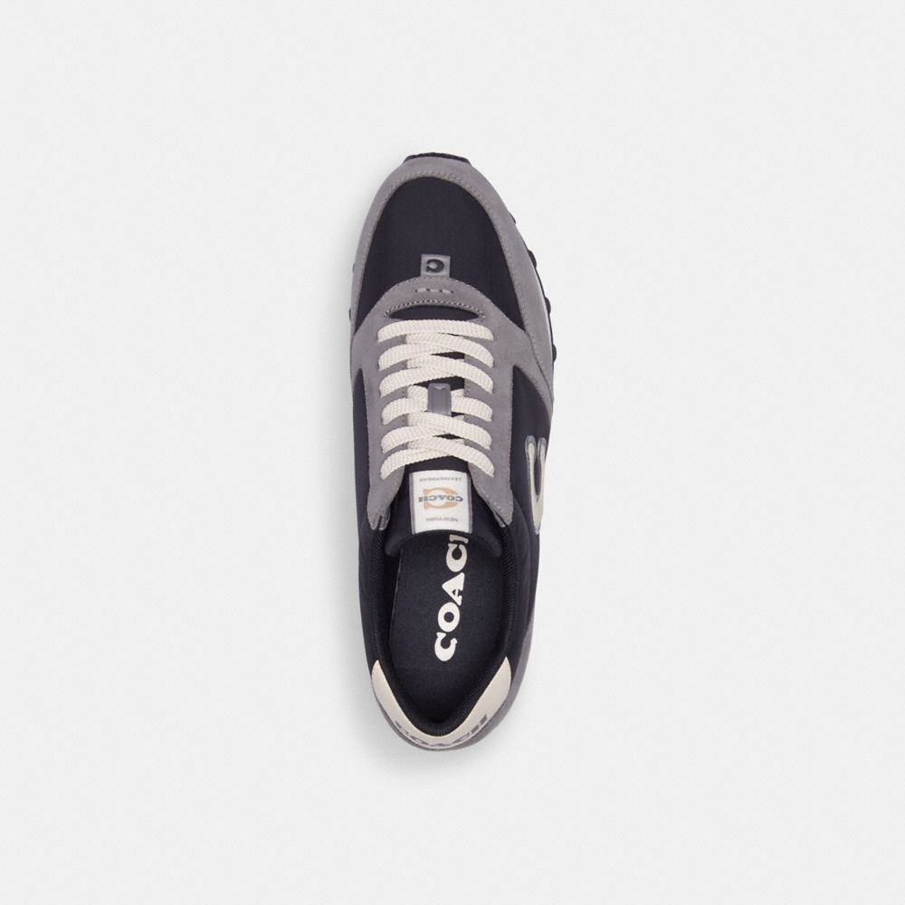 Black / Grey Men Coach Runner Sneakers | MY_CH54232