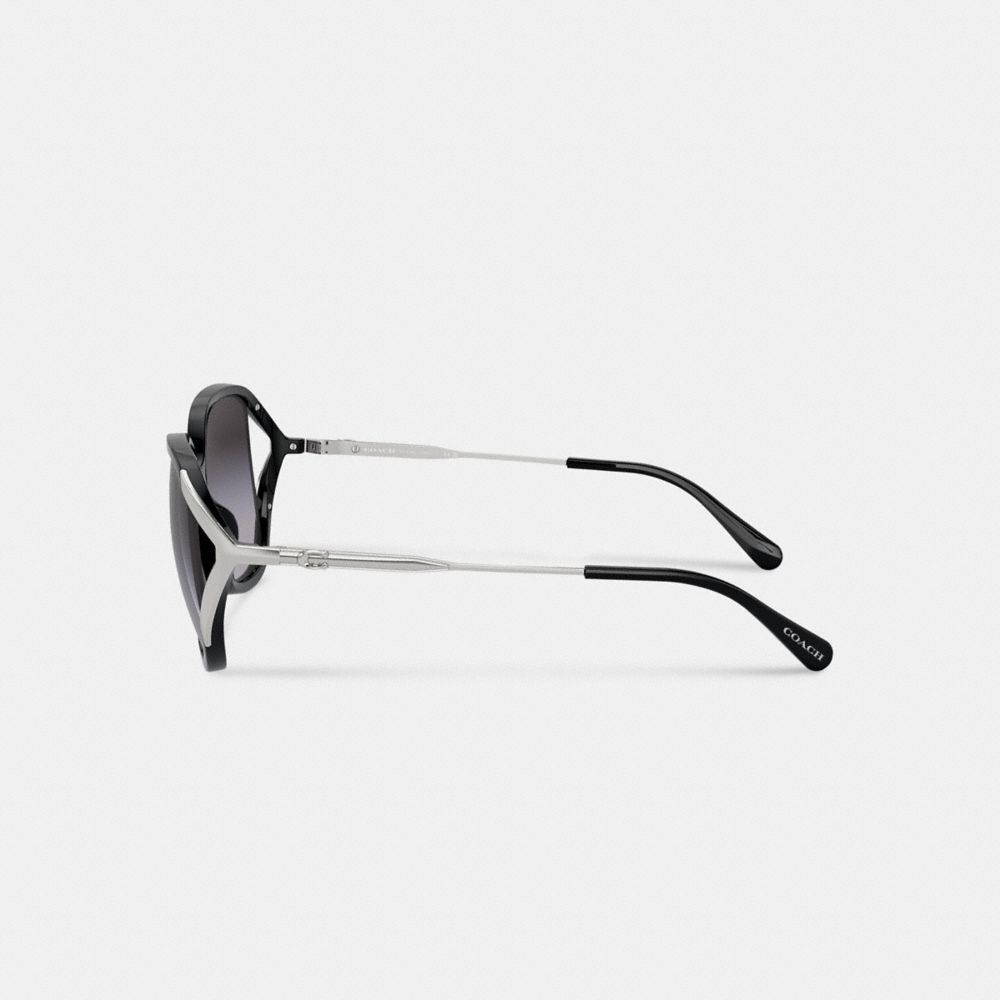 Black / Silver Women Coach Bandit Oversized Square Sunglasses | MY_CH60452