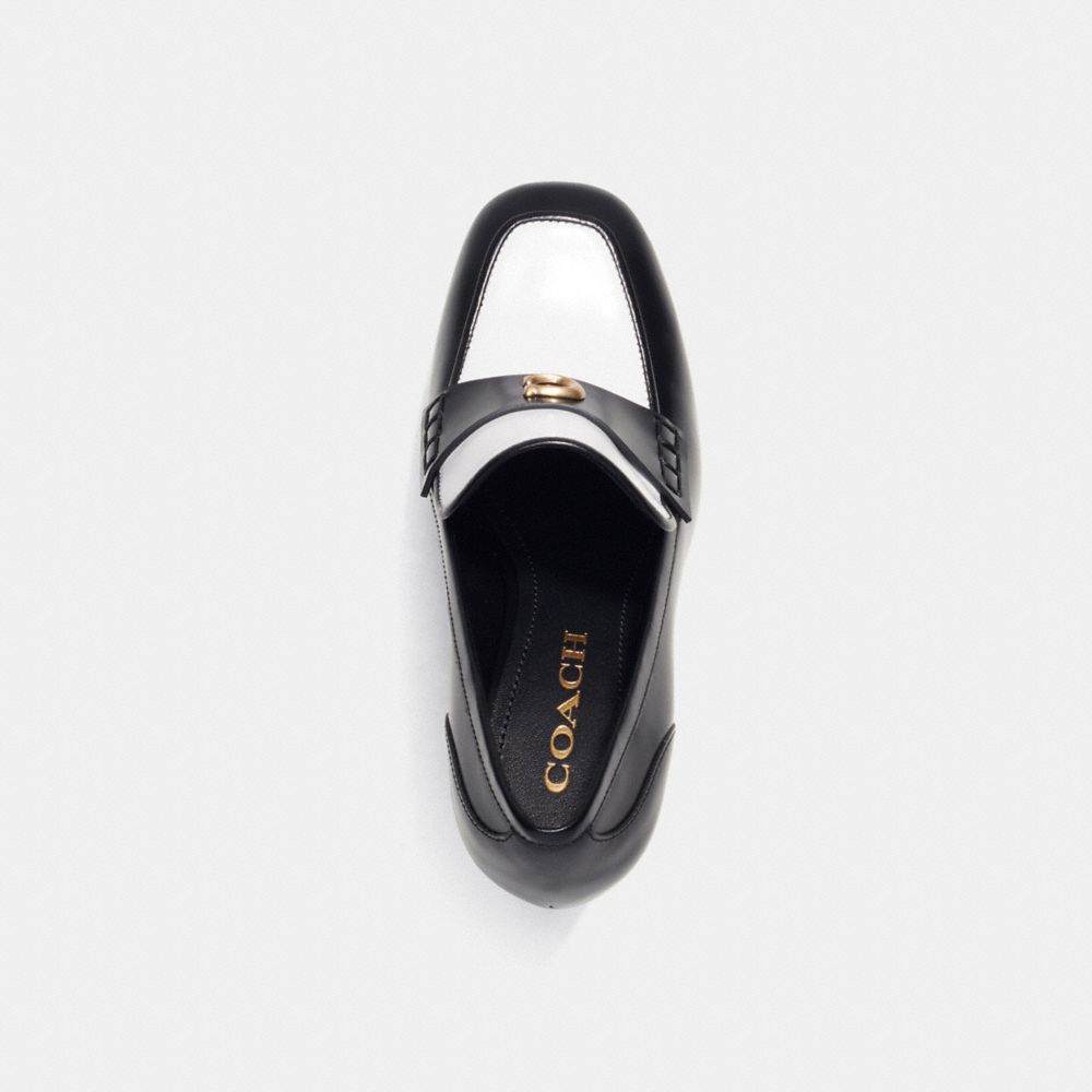 Black / White Women Coach Ilyse Platform Loafers | MY_CH59017