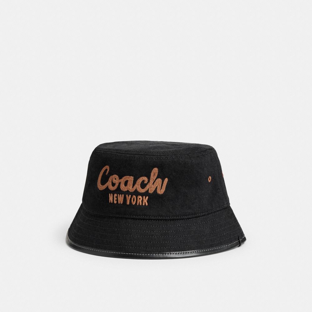 Blue Black Women Coach 1941 Embroidered Denim Bucket Hats | MY_CH18340