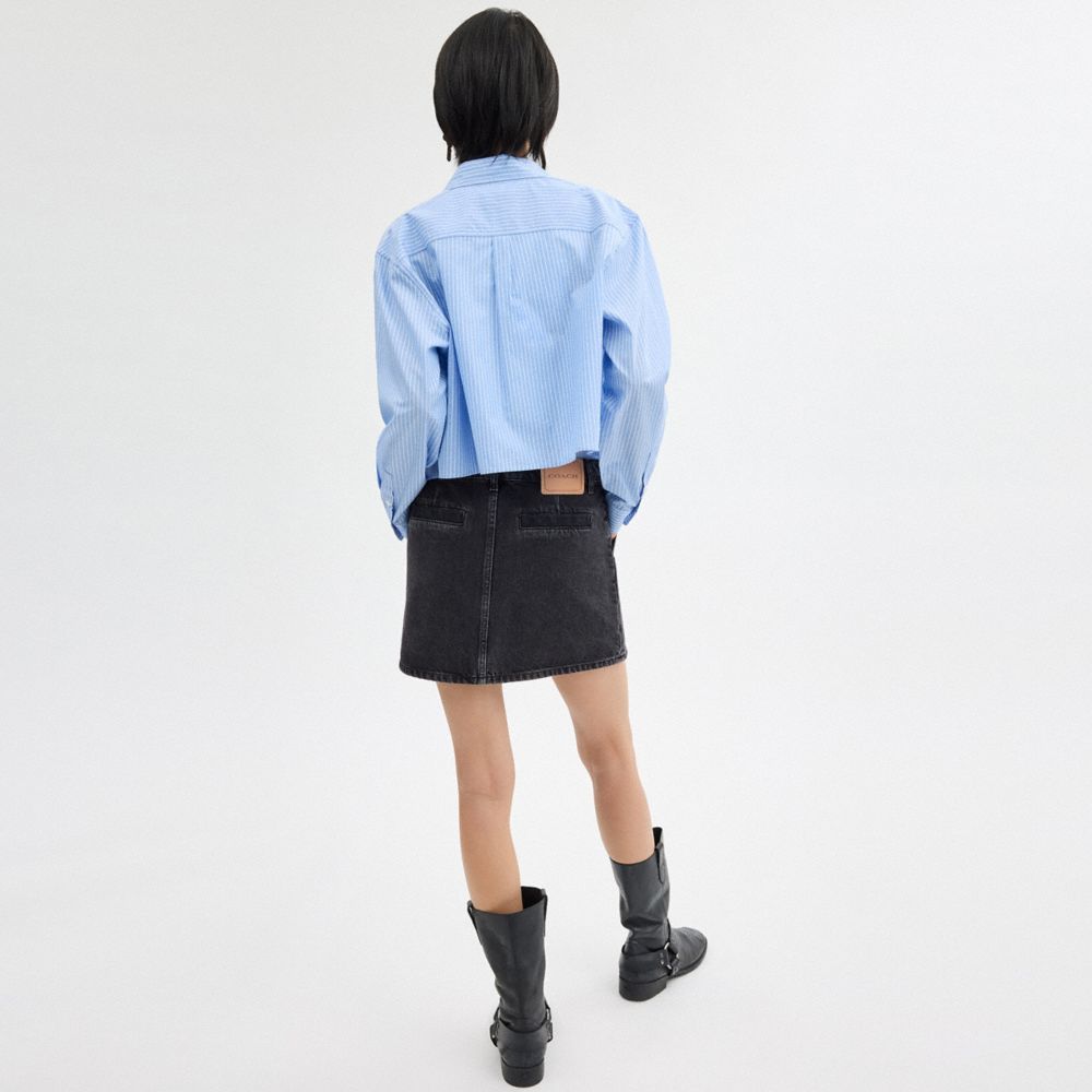 Blue Black Women Coach Denim In Organic Cotton Skirt | MY_CH79428