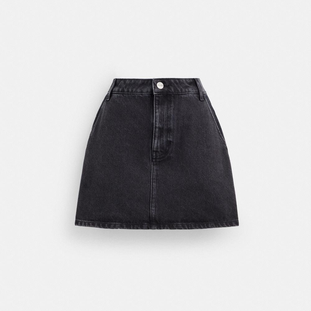 Blue Black Women Coach Denim In Organic Cotton Skirt | MY_CH79428