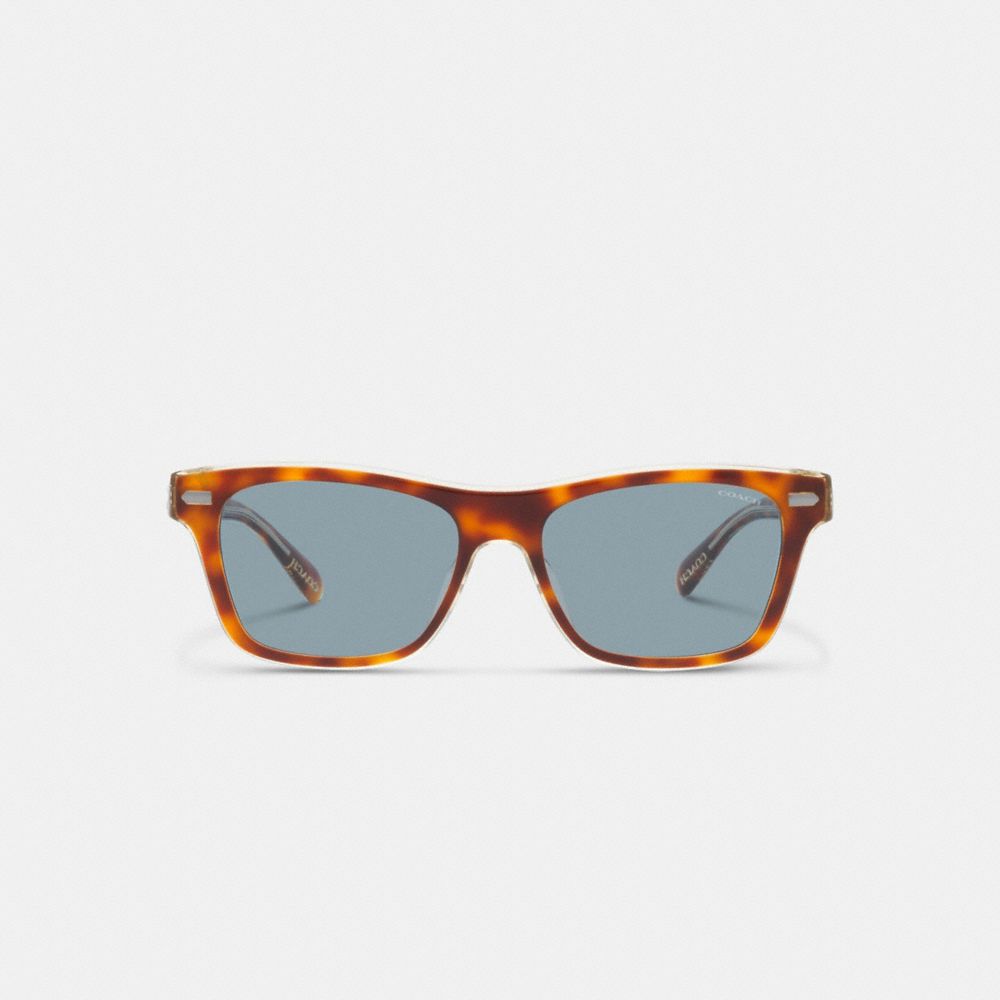 Blue Men Coach Beveled Signature Square Sunglasses | MY_CH14413