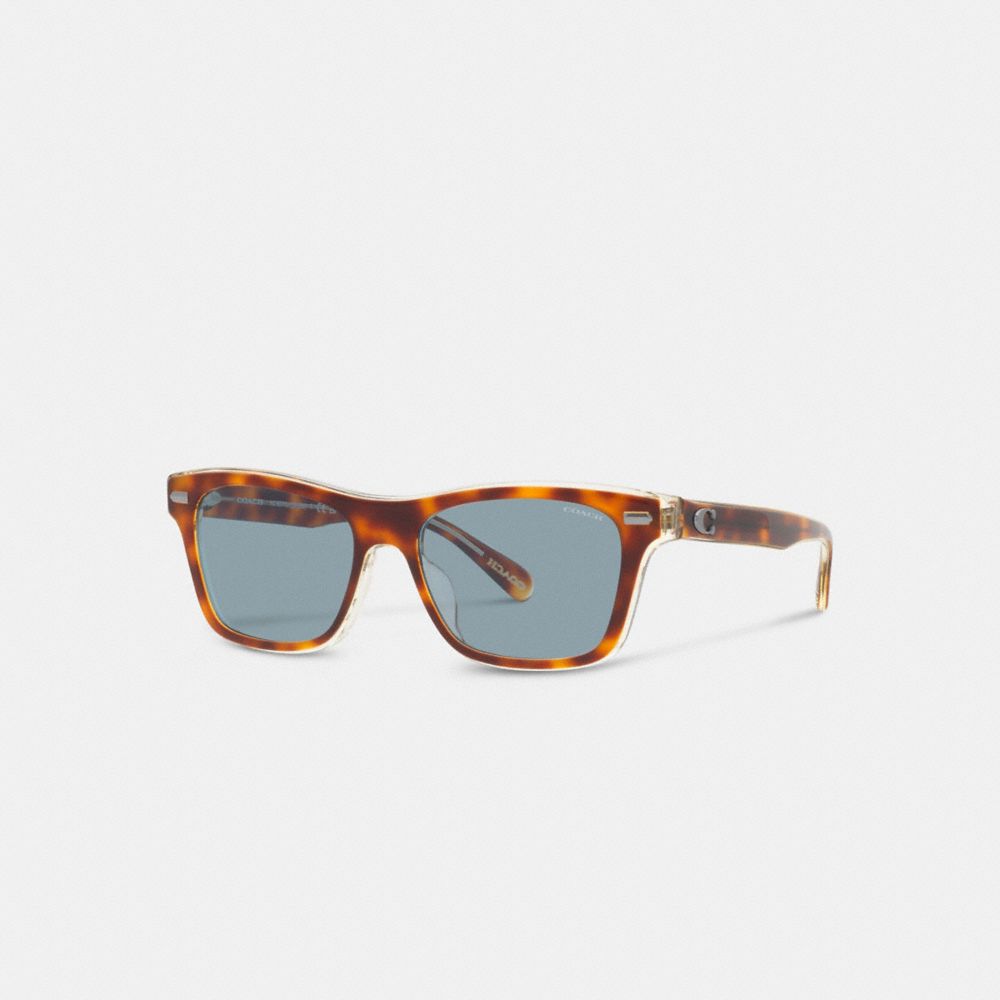 Blue Men Coach Beveled Signature Square Sunglasses | MY_CH14413