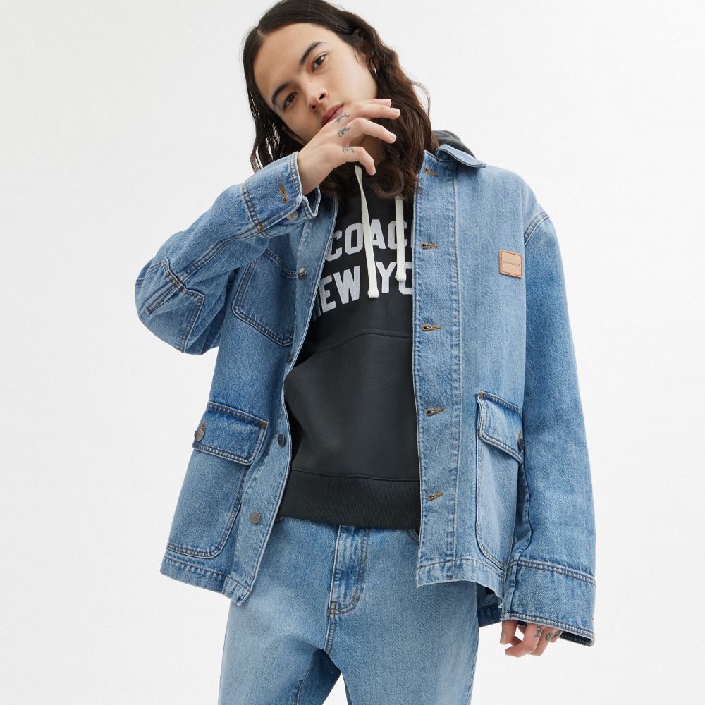 Blue Men Coach Denim Chore Jackets | MY_CH91983