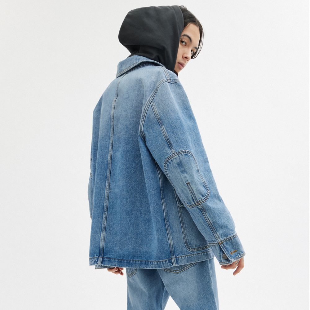 Blue Men Coach Denim Chore Jackets | MY_CH91983