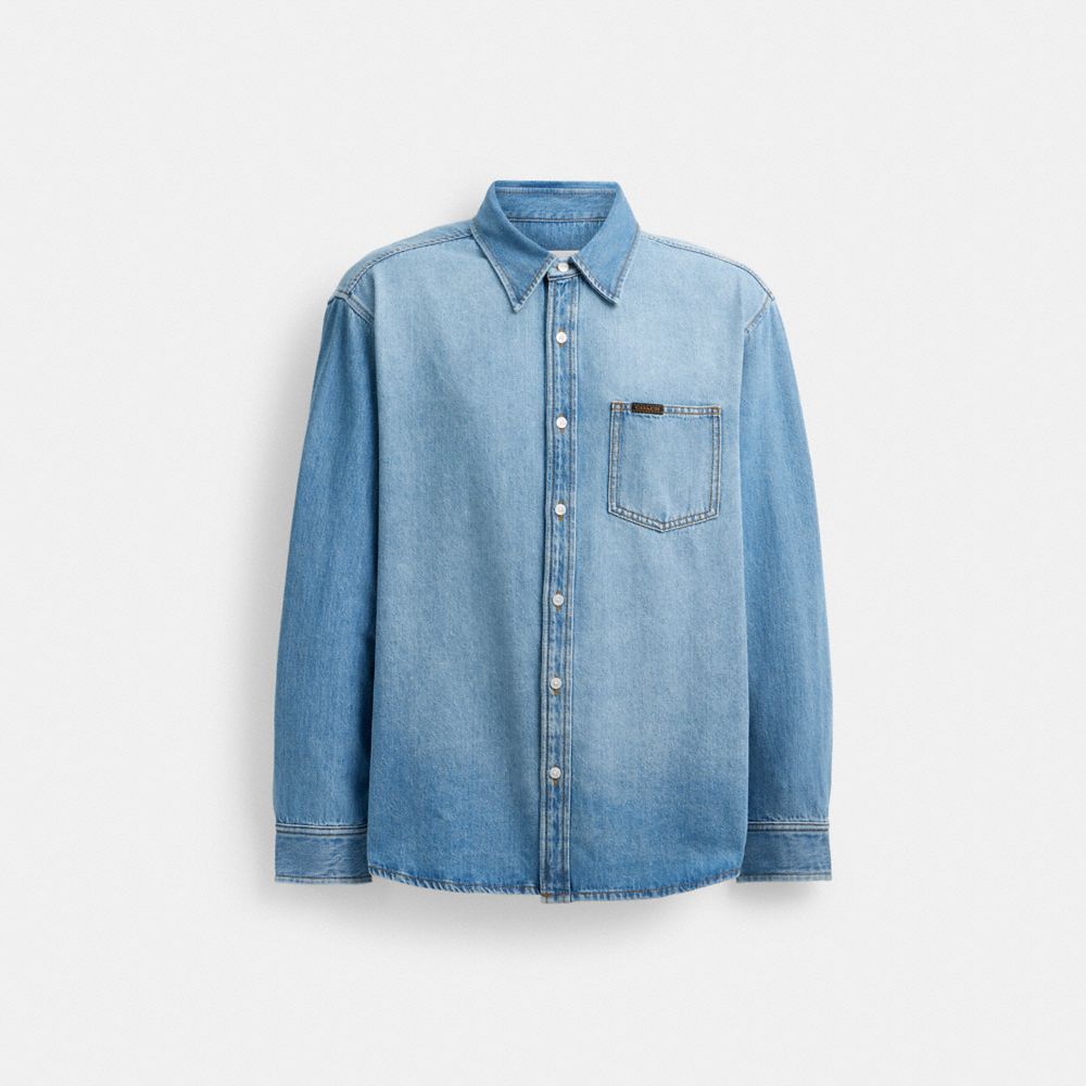 Blue Men Coach Denim Shirts | MY_CH65132