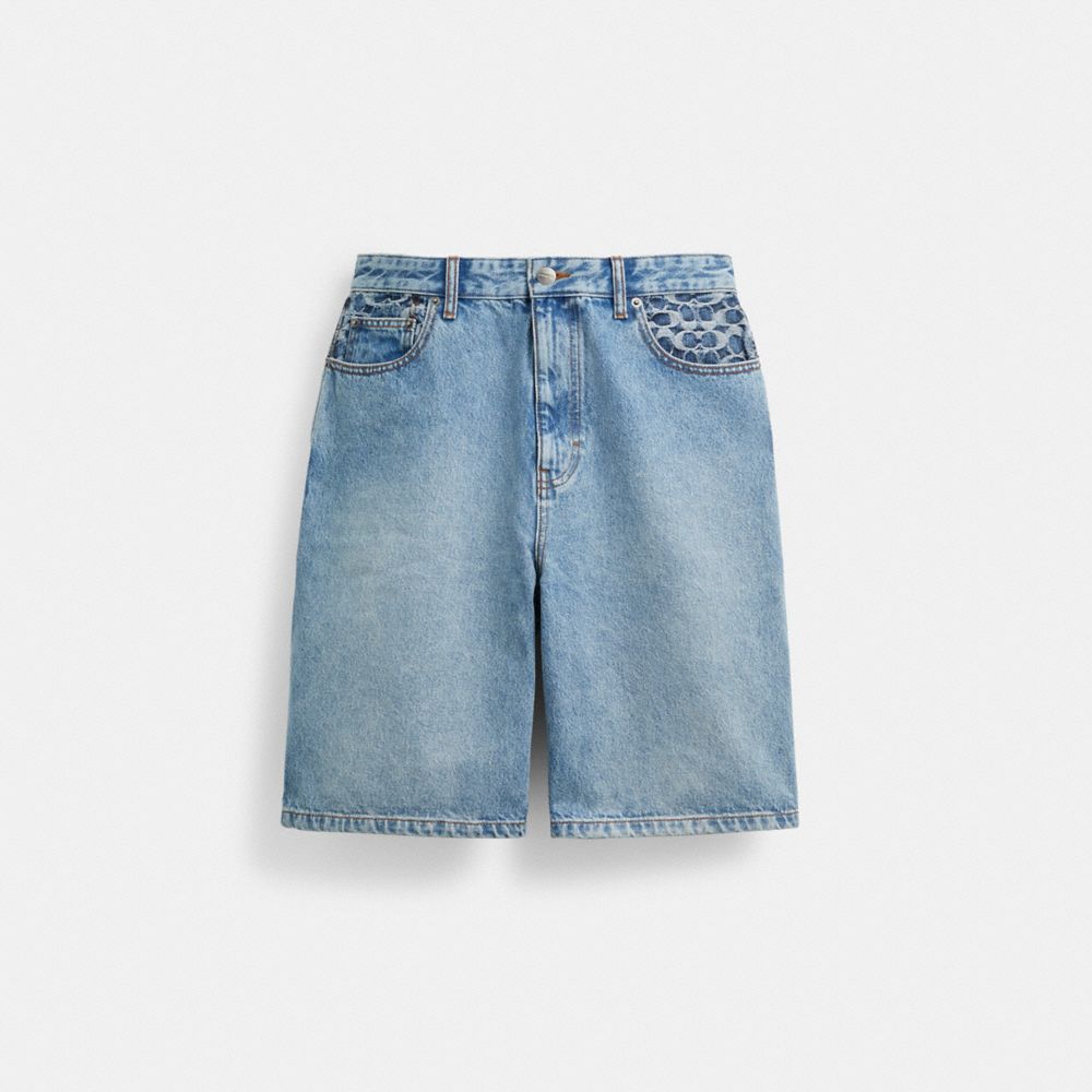 Blue Men Coach Denim Shorts | MY_CH12092