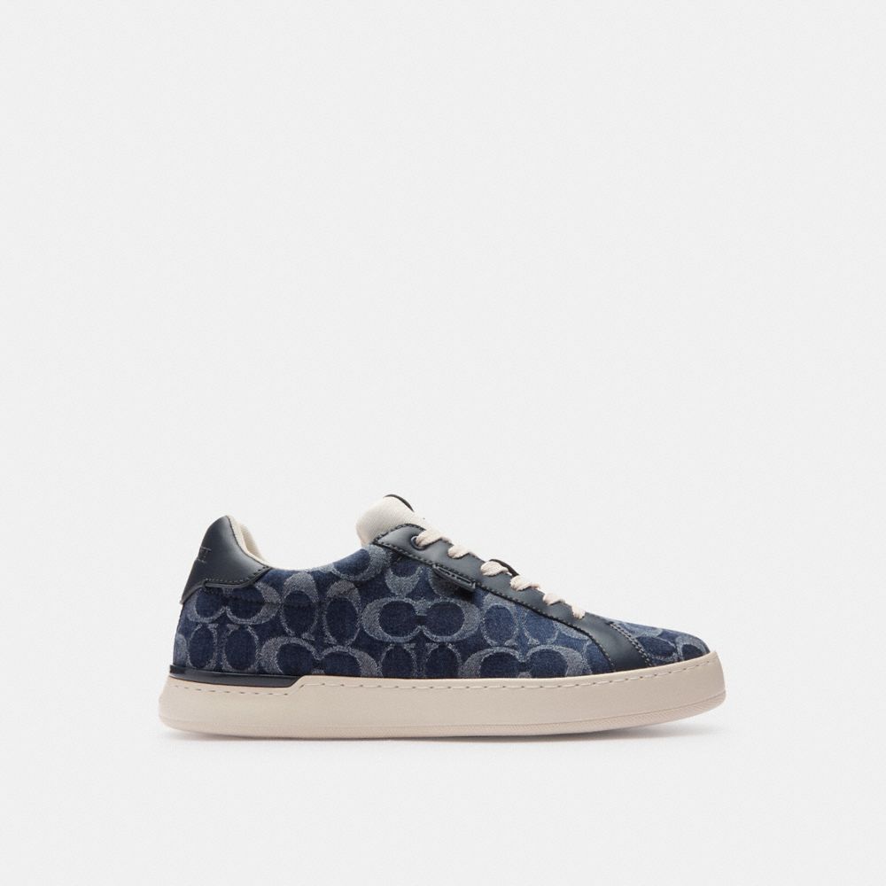 Blue Men Coach Lowline Low Top In Signature Denim Denim Sneakers | MY_CH65078