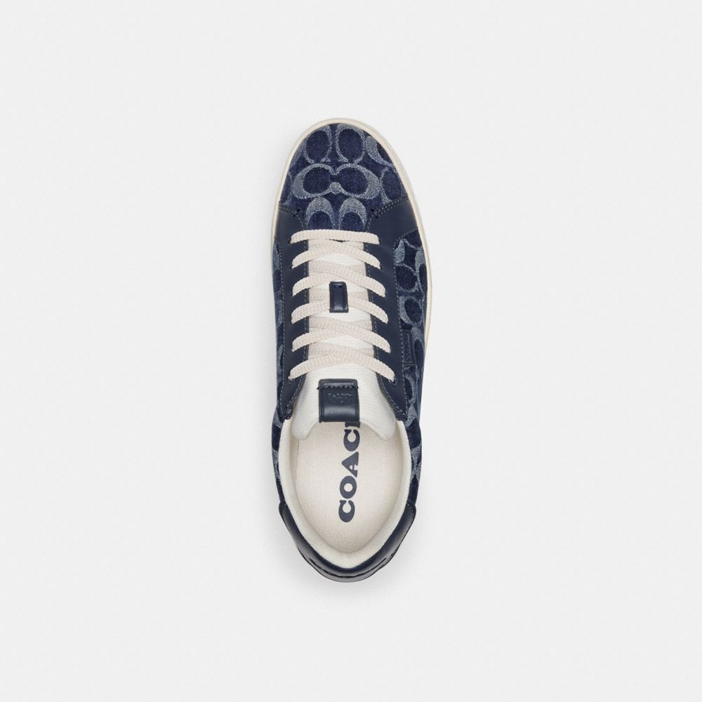 Blue Men Coach Lowline Low Top In Signature Denim Denim Sneakers | MY_CH65078