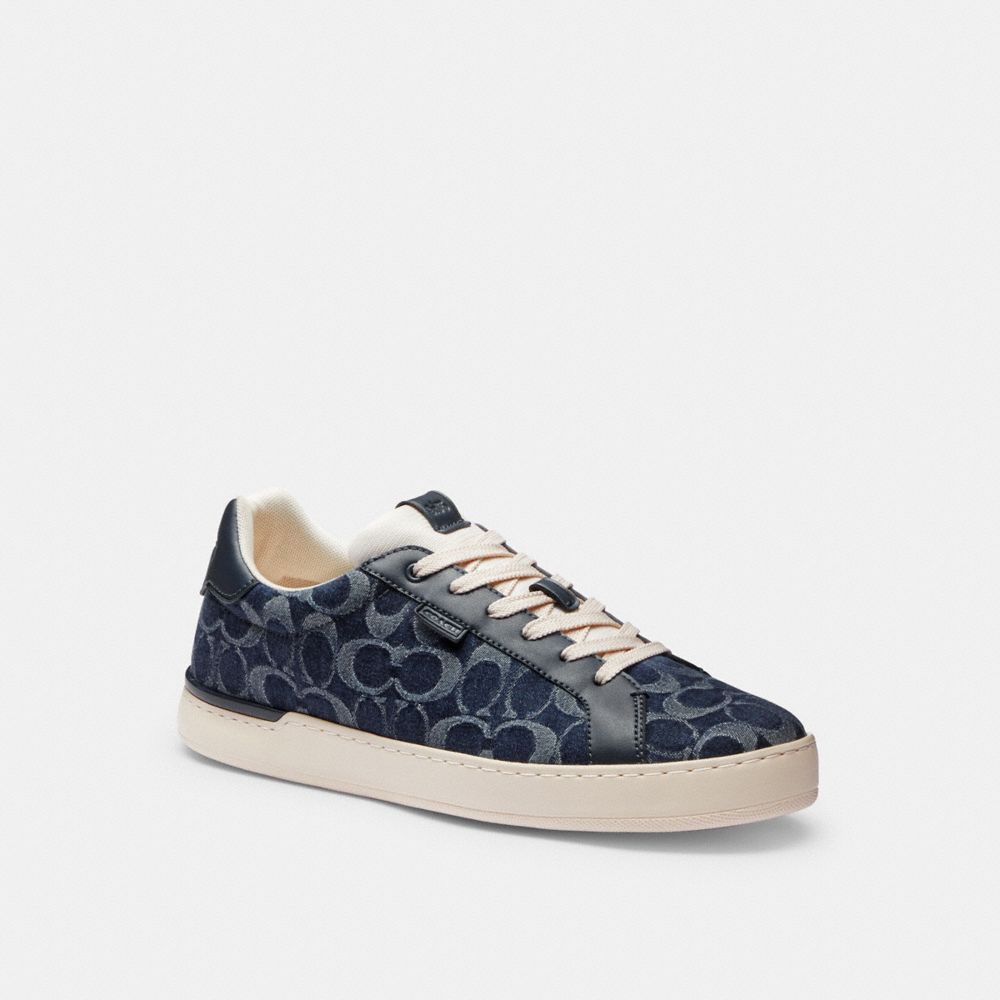 Blue Men Coach Lowline Low Top In Signature Denim Denim Sneakers | MY_CH65078