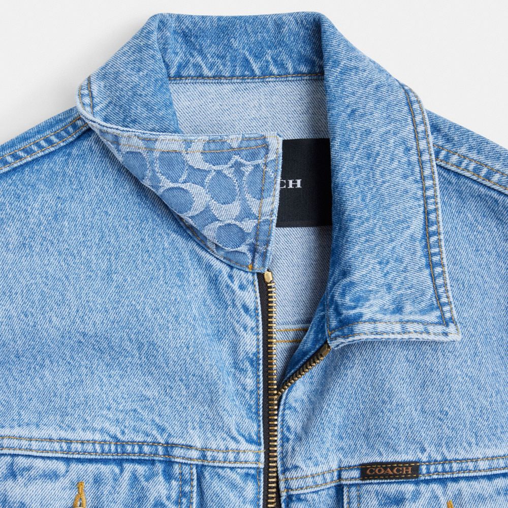 Blue Women Coach Denim Crop In Organic Cotton Jackets | MY_CH39721