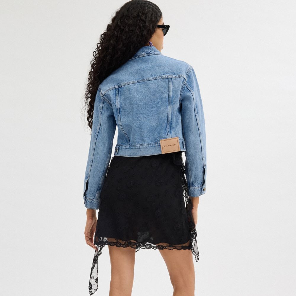 Blue Women Coach Denim Crop In Organic Cotton Jackets | MY_CH39721