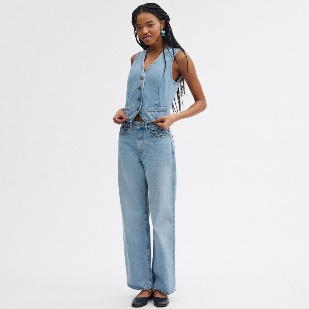 Blue Women Coach Loose Fit Jeans | MY_CH92343