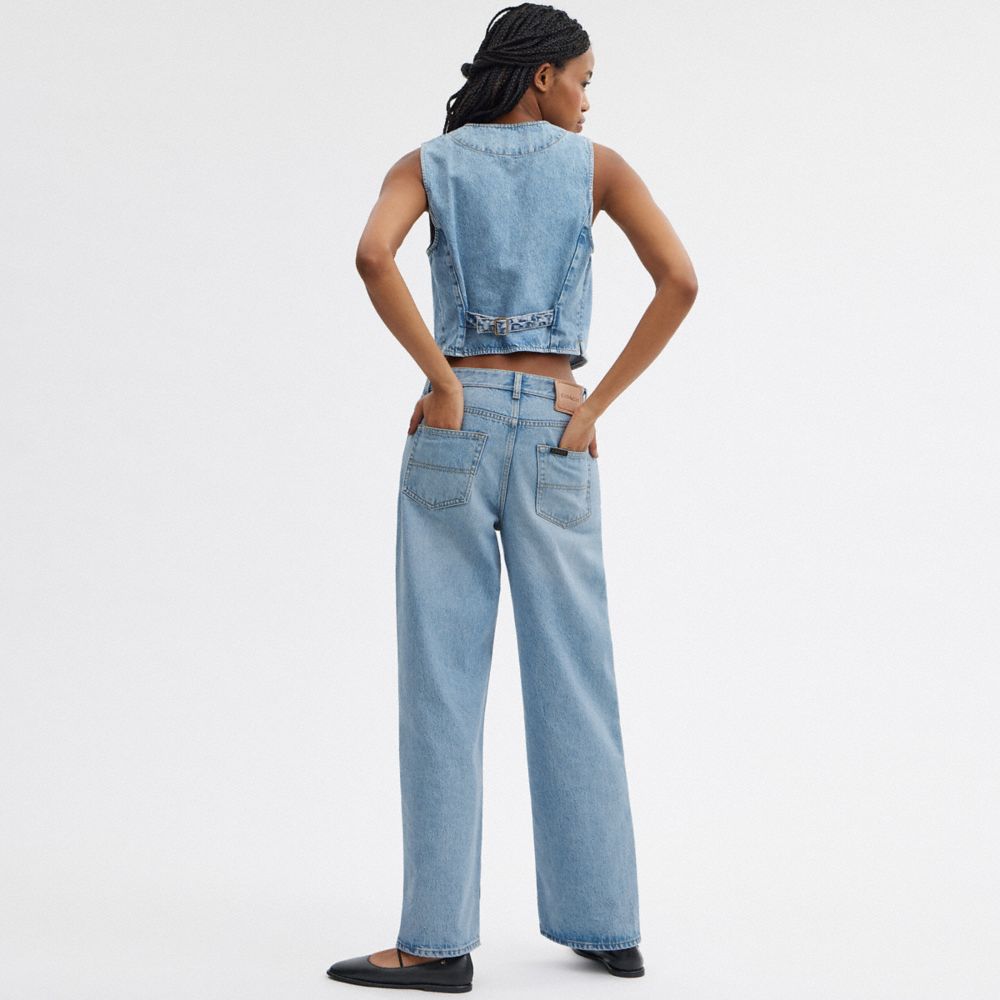 Blue Women Coach Loose Fit Jeans | MY_CH92343