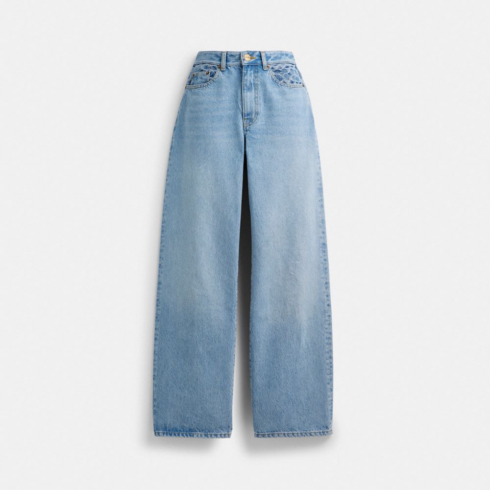 Blue Women Coach Loose Fit Jeans | MY_CH92343