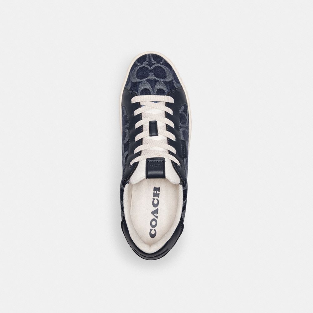 Blue Women Coach Lowline Low Top In Signature Denim Denim Sneakers | MY_CH61760