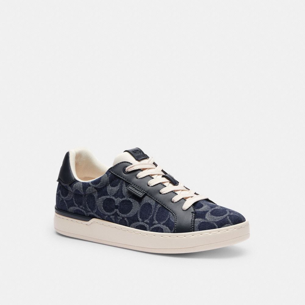 Blue Women Coach Lowline Low Top In Signature Denim Denim Sneakers | MY_CH61760