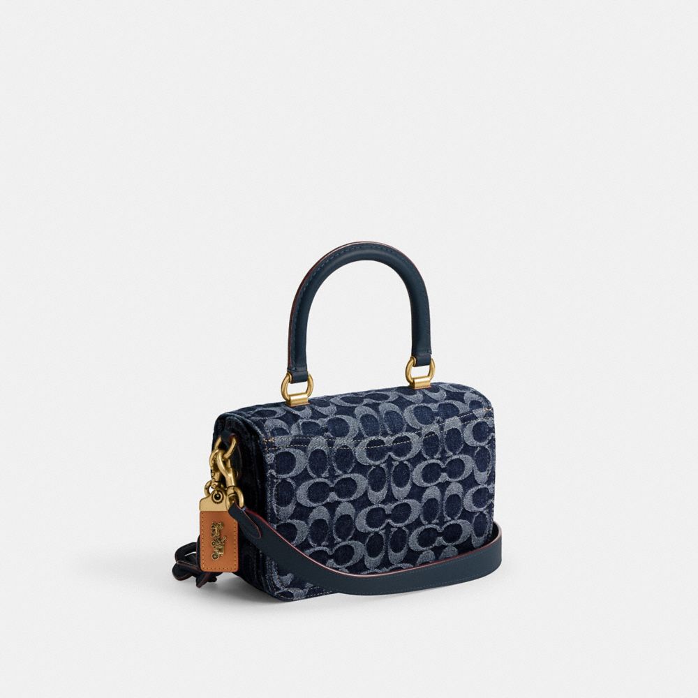 Blue Women Coach Rogue Top Handle In Signature Denim Denim Handbag | MY_CH98521