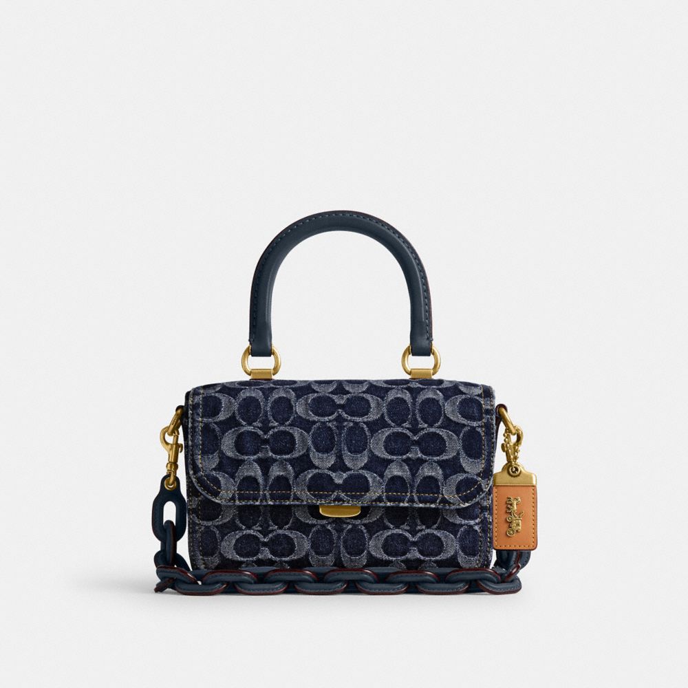 Blue Women Coach Rogue Top Handle In Signature Denim Denim Handbag | MY_CH98521