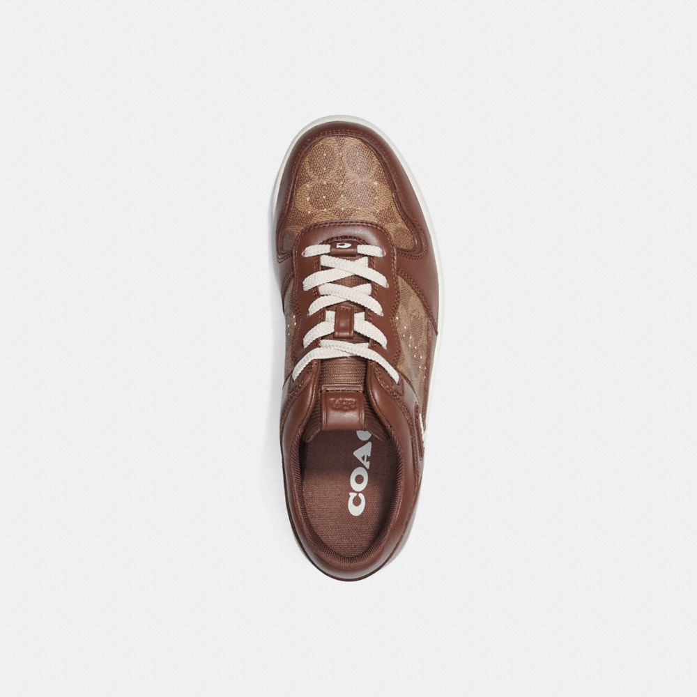 Brown Men Coach C201 In Signature Sneakers | MY_CH13497