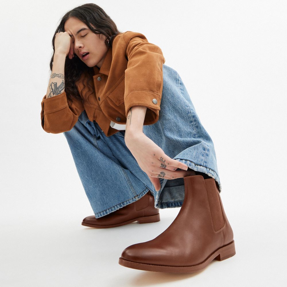 Brown Men Coach Dalton Chelsea Boots | MY_CH85661