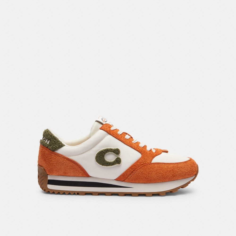 Brown Orange Men Coach Runner Spice Sneakers | MY_CH32481