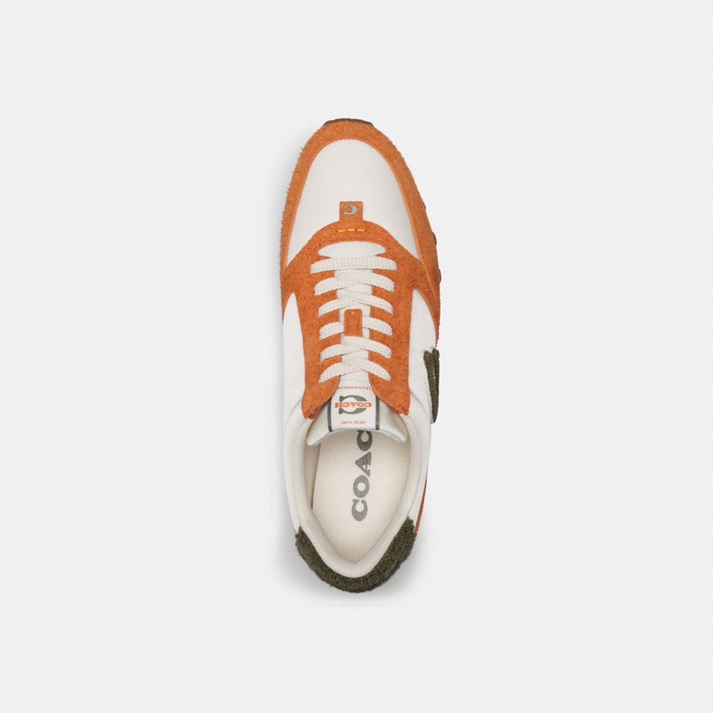 Brown Orange Men Coach Runner Spice Sneakers | MY_CH32481