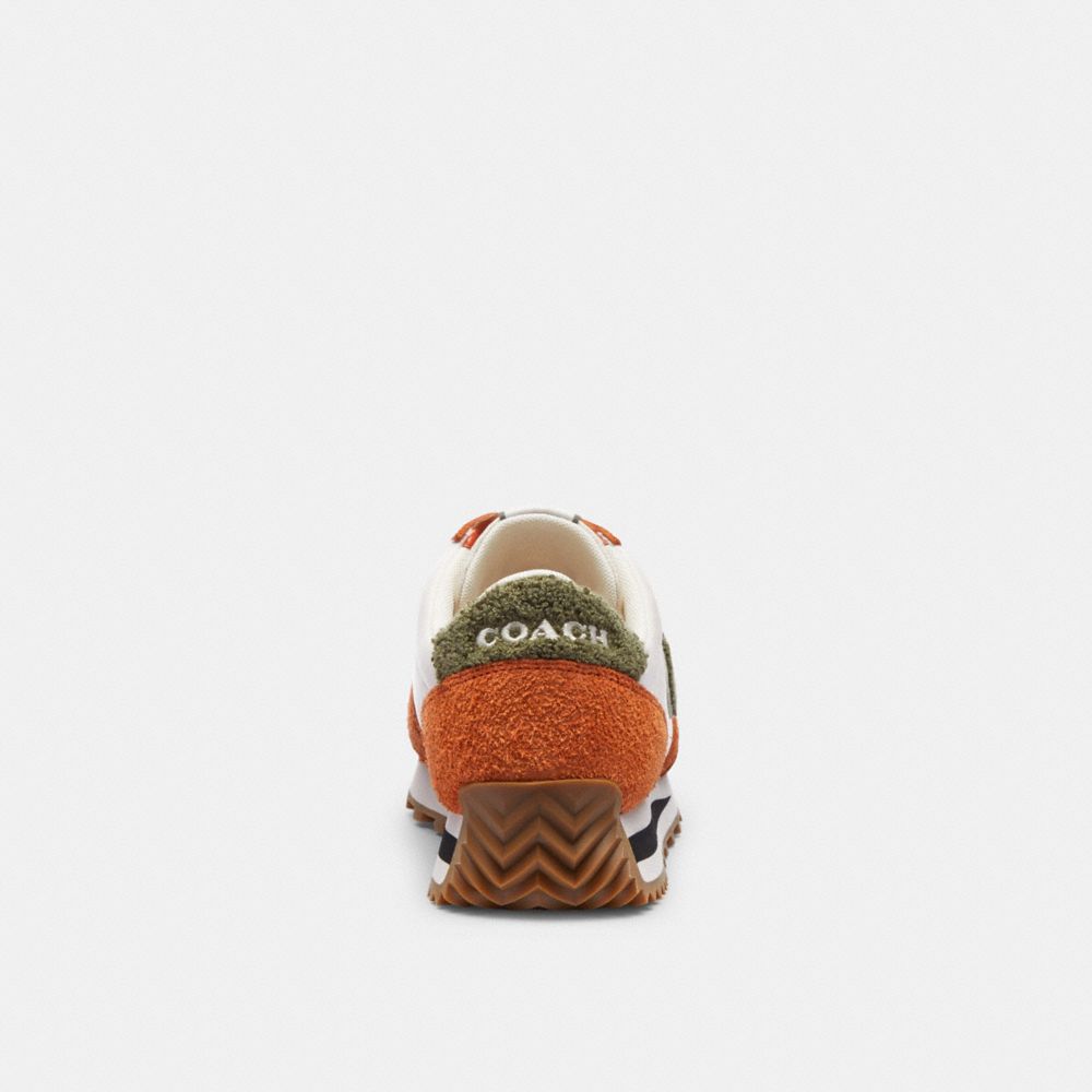 Brown Orange Men Coach Runner Spice Sneakers | MY_CH32481