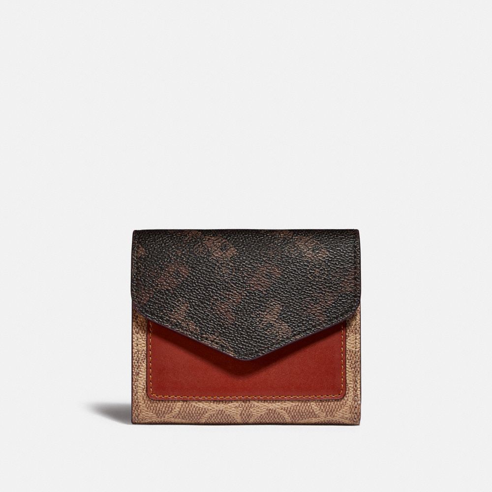 Brown Red Women Coach Wyn With Horse And Carriage Printed Small Wallets | MY_CH41717