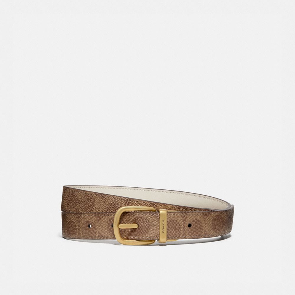 Brown Women Coach Harness Buckle Reversible Belt 25 Mm Brass Belts | MY_CH39908