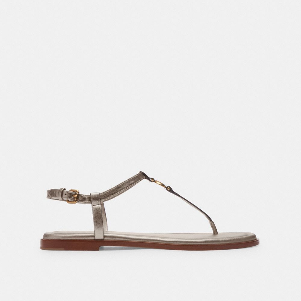 Brown Women Coach Jessica Champagne Sandals | MY_CH87351