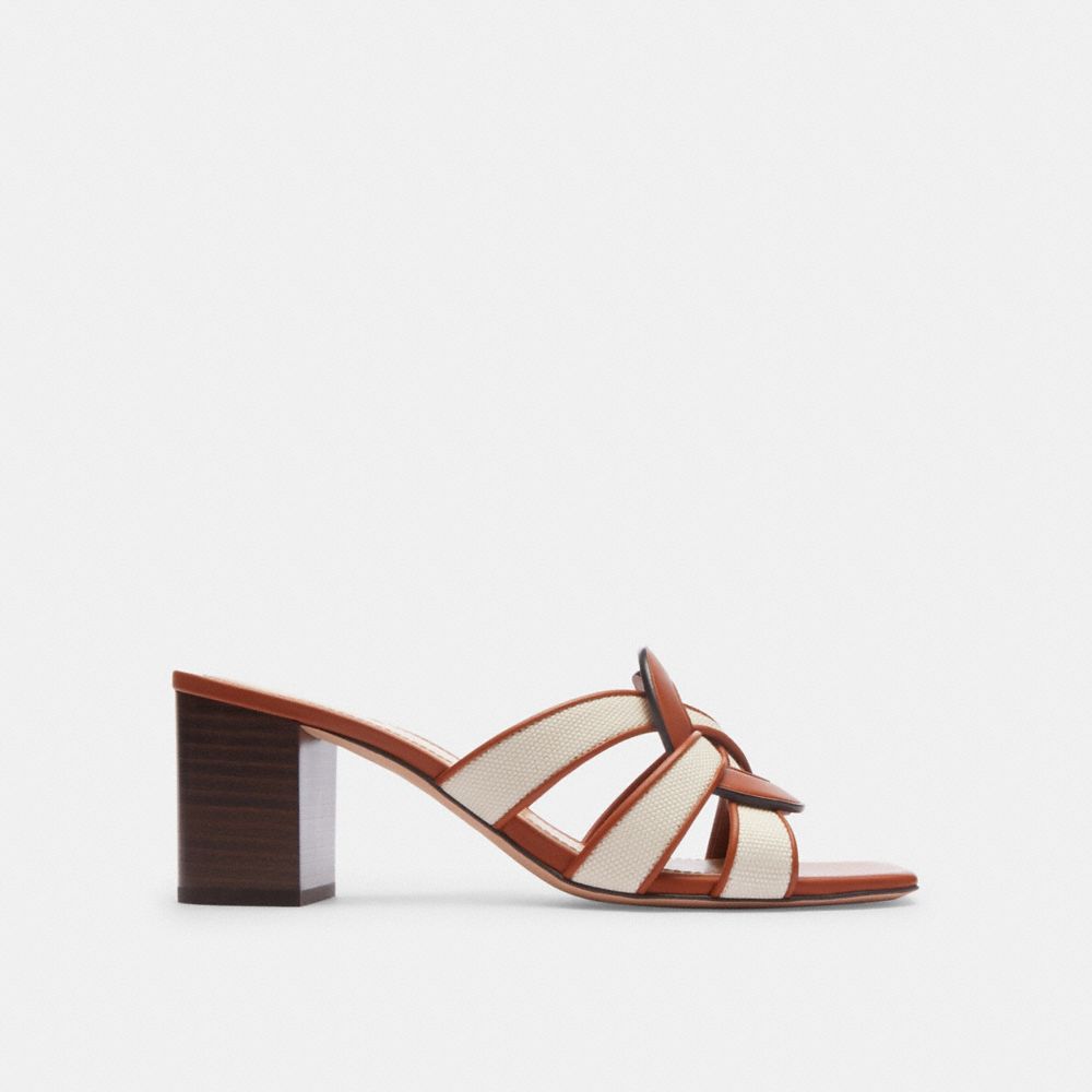 Brown Women Coach Nikki Chalk Burnished Amber Sandals | MY_CH40649