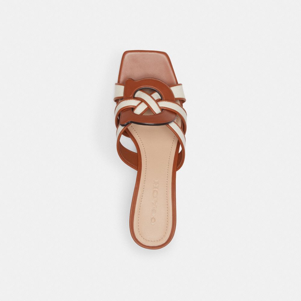 Brown Women Coach Nikki Chalk Burnished Amber Sandals | MY_CH40649