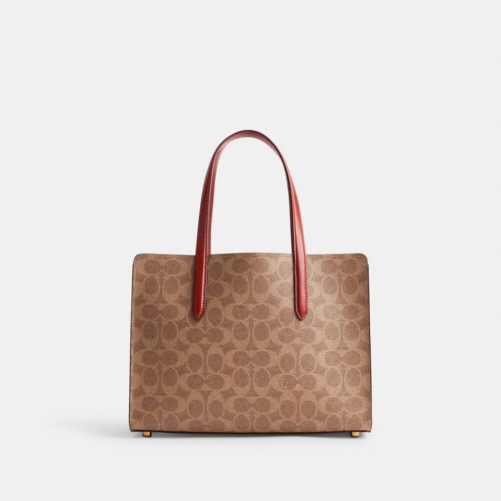 Brown / Red Women Coach Carter 28 In Signature Handbag | MY_CH62749