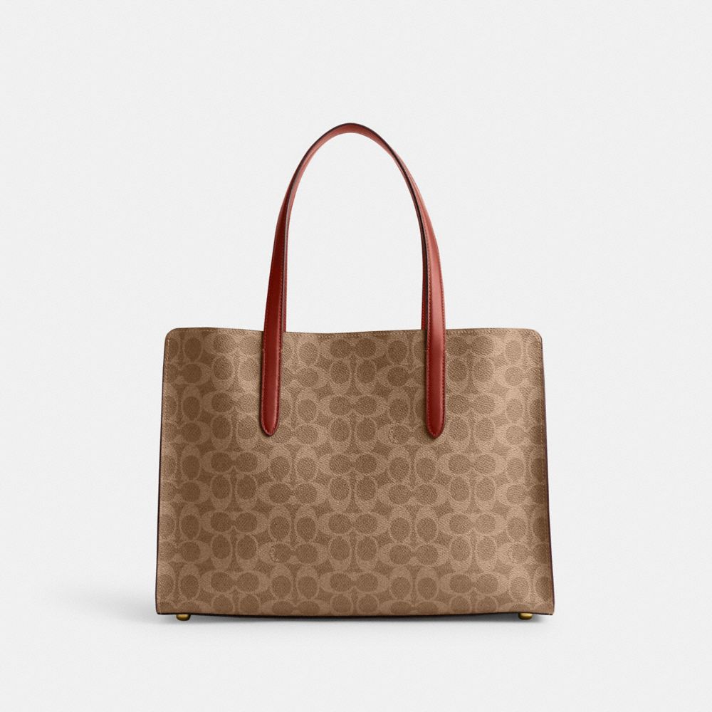 Brown / Red Women Coach Carter In Signature Handbag | MY_CH46459