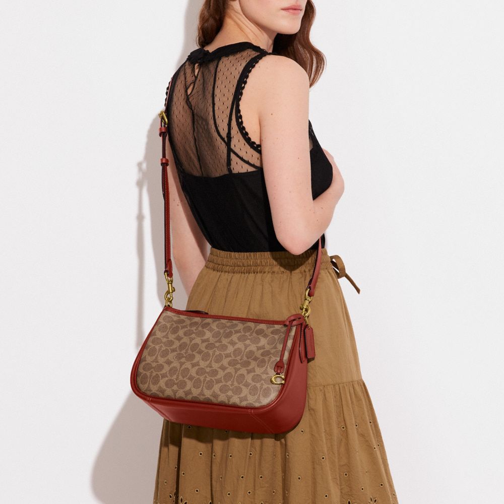 Brown / Red Women Coach Cary In Signature Crossbody Bags | MY_CH24064