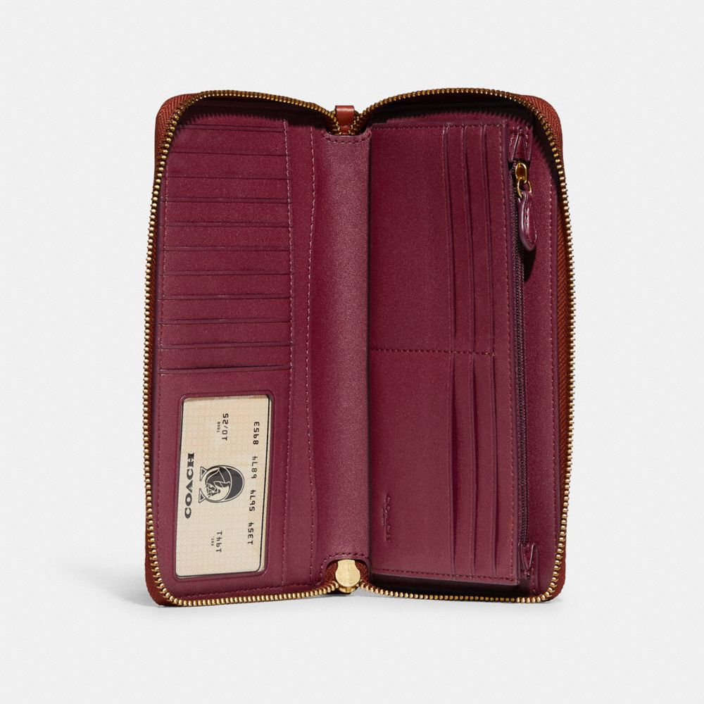 Brown / Red Women Coach Continental In Signature Large Wallets | MY_CH29933