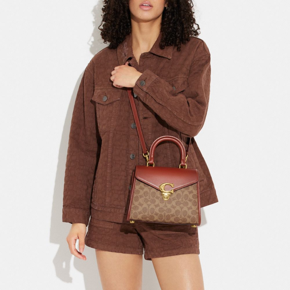 Brown / Red Women Coach Sammy Top Handle In Signature Crossbody Bags | MY_CH88507